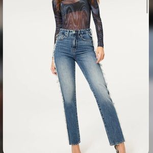 GOOD BOY side fray jeans